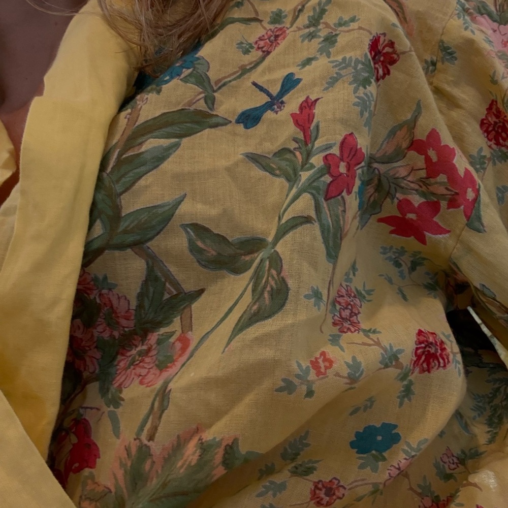 Floral Yellow Kimono Robe - Picture 2 of 2